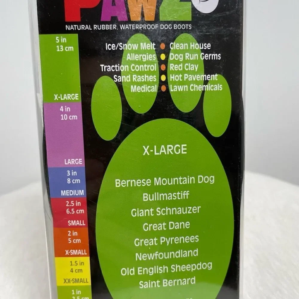 Protex Paws‎ Waterproof Rubber Dog Boots Black Size XL NWT
